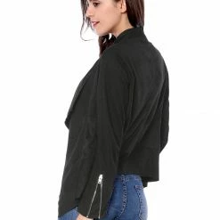 Allegra K Women's Moto Faux Suede Jacket Lightweight Open Front Lapel Draped Outwear Cardigan Clothing 102 Allegra K Women's Moto Faux Suede Jacket Lightweight Open Front Lapel Draped Outwear Cardigan Clothing