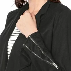 Allegra K Women's Moto Faux Suede Jacket Lightweight Open Front Lapel Draped Outwear Cardigan Clothing 104 Allegra K Women's Moto Faux Suede Jacket Lightweight Open Front Lapel Draped Outwear Cardigan Clothing