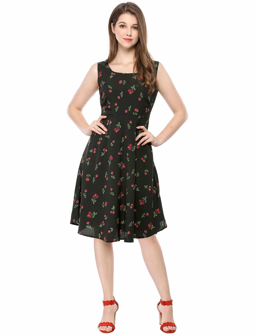 Allegra K Women's Sleeveless Casual Retro Summer Square Neck Print Chiffon Floral Dress 41 Allegra K Women's Sleeveless Casual Retro Summer Square Neck Print Chiffon Floral Dress