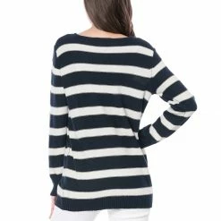 Allegra K Long Sleeves Drop Shoulder Loose Striped Sweater Women 39 Allegra K Long Sleeves Drop Shoulder Loose Striped Sweater Women
