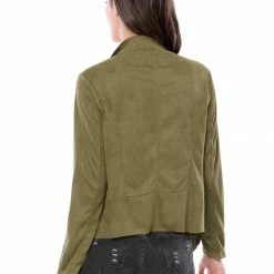 Allegra K Women's Moto Faux Suede Jacket Lightweight Open Front Lapel Draped Outwear Cardigan Clothing 91 Allegra K Women's Moto Faux Suede Jacket Lightweight Open Front Lapel Draped Outwear Cardigan Clothing