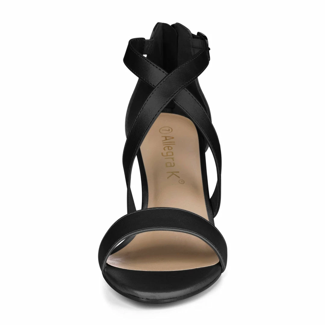 Allegra K HJ284H-03 Women Chunky Heel Crisscross Straps Dress Sandals 25 Allegra K HJ284H-03 Women Chunky Heel Crisscross Straps Dress Sandals