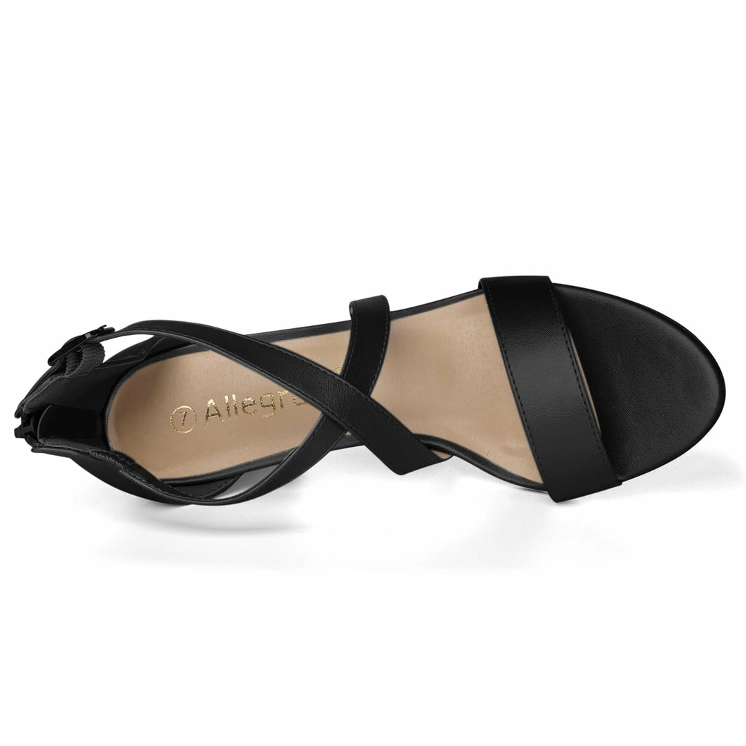 Allegra K HJ284H-03 Women Chunky Heel Crisscross Straps Dress Sandals 27 Allegra K HJ284H-03 Women Chunky Heel Crisscross Straps Dress Sandals