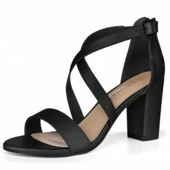 Allegra K HJ284H-03 Women Chunky Heel Crisscross Straps Dress Sandals 51 Allegra K HJ284H-03 Women Chunky Heel Crisscross Straps Dress Sandals