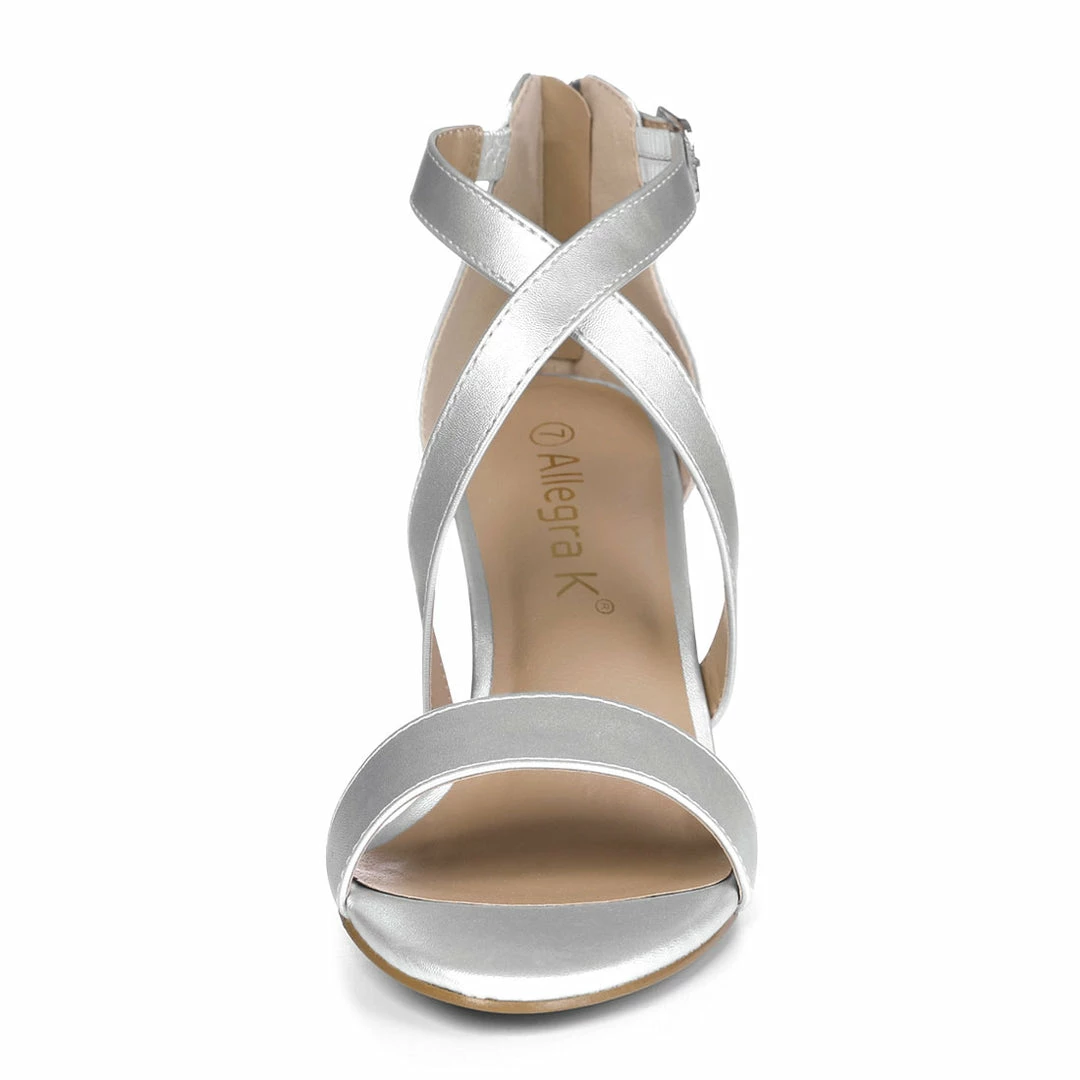 Allegra K HJ284H-03 Women Chunky Heel Crisscross Straps Dress Sandals 18 Allegra K HJ284H-03 Women Chunky Heel Crisscross Straps Dress Sandals
