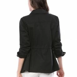 Allegra K Cotton Lightweight Utility Jacket