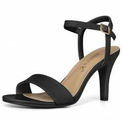 Allegra K Shoes Women Open Toe Stiletto Heel Ankle Strap Dress Sandals