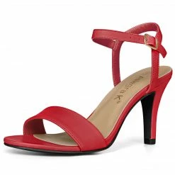 Allegra K Shoes Women Open Toe Stiletto Heel Ankle Strap Dress Sandals