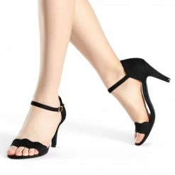 Allegra K Shoes BCA2293-2 Women Stiletto Heel Scalloped Ankle Strap Sandals 52 Allegra K Shoes BCA2293-2 Women Stiletto Heel Scalloped Ankle Strap Sandals