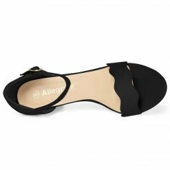 Allegra K Shoes BCA2293-2 Women Stiletto Heel Scalloped Ankle Strap Sandals 55 Allegra K Shoes BCA2293-2 Women Stiletto Heel Scalloped Ankle Strap Sandals