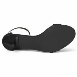 Allegra K TR98227C-1 Women Open Toe Kitten Heeled Ankle Strap Sandals Shoes