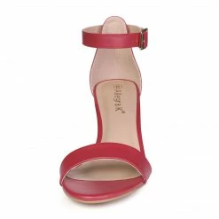 Allegra K TR98227C-1 Women Open Toe Kitten Heeled Ankle Strap Sandals Shoes