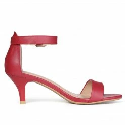 Allegra K TR98227C-1 Women Open Toe Kitten Heeled Ankle Strap Sandals Shoes