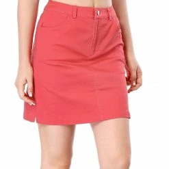 Allegra K Women Zip Fly Slit Sides Above Knee Straight Skirt
