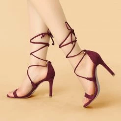 Allegra K Women Open Toe Stiletto High Heel Lace-Up Sandals Shoes 37 Allegra K Women Open Toe Stiletto High Heel Lace-Up Sandals Shoes