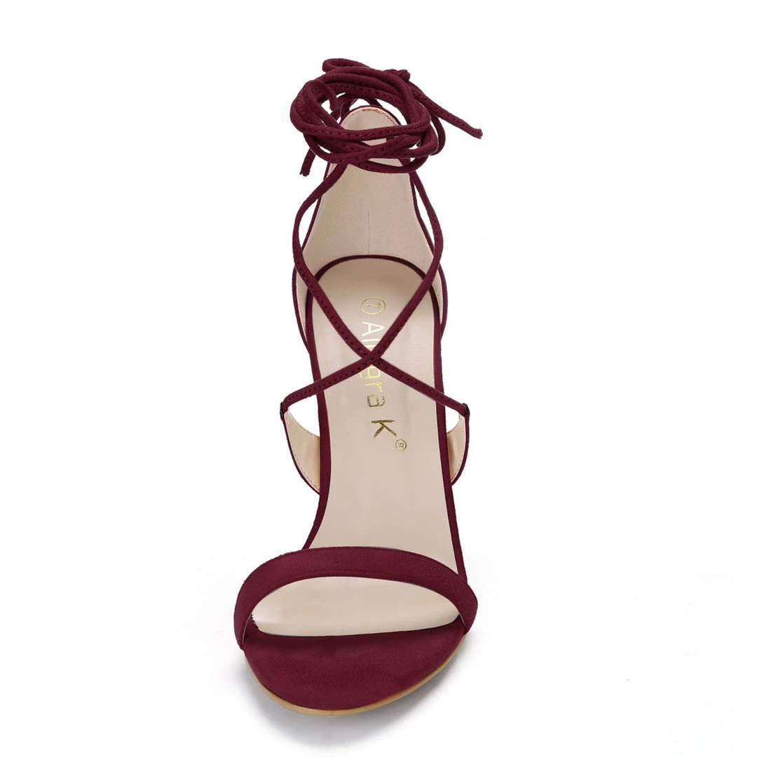 Allegra K Women Open Toe Stiletto High Heel Lace-Up Sandals Shoes 16 Allegra K Women Open Toe Stiletto High Heel Lace-Up Sandals Shoes