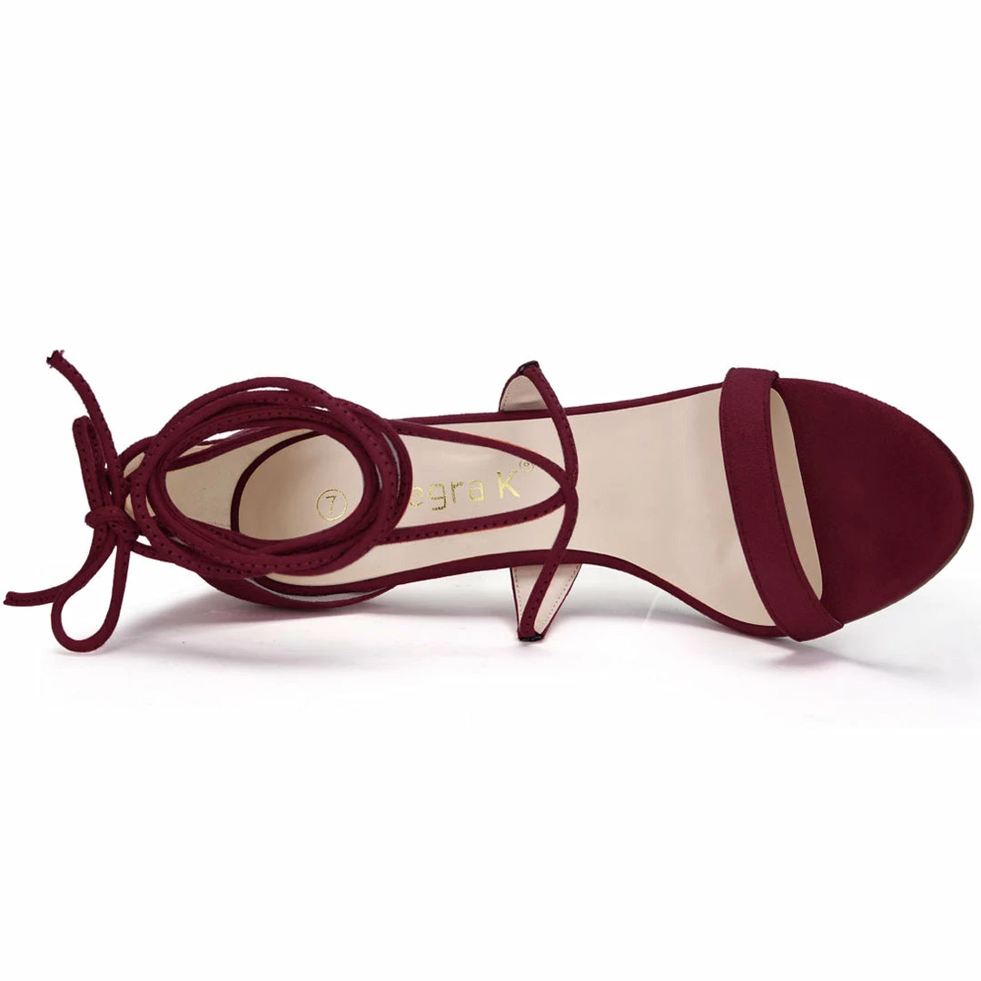 Allegra K Women Open Toe Stiletto High Heel Lace-Up Sandals Shoes 18 Allegra K Women Open Toe Stiletto High Heel Lace-Up Sandals Shoes