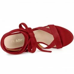 Allegra K Women Open Toe Crisscross Lace Up Chunky Heel Sandals 68 Allegra K Women Open Toe Crisscross Lace Up Chunky Heel Sandals