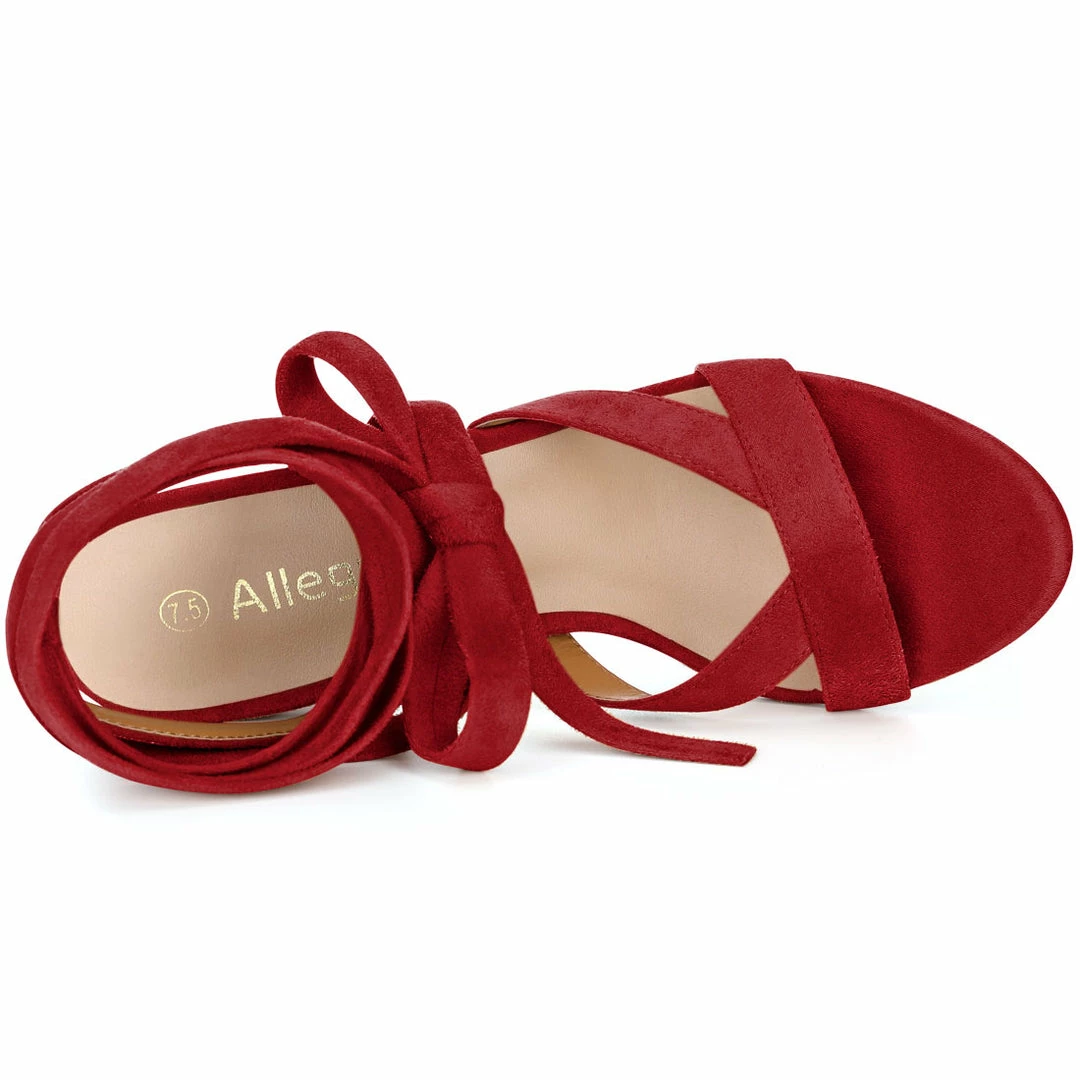 Allegra K Women Open Toe Crisscross Lace Up Chunky Heel Sandals 21 Allegra K Women Open Toe Crisscross Lace Up Chunky Heel Sandals