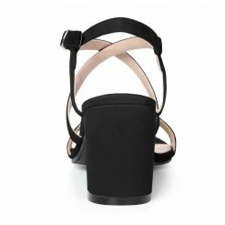 Allegra K Shoes YFL01162-6 Women Open Toe Crisscross Straps Block Heeled Sandals