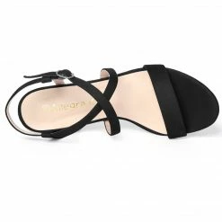 Allegra K Shoes YFL01162-6 Women Open Toe Crisscross Straps Block Heeled Sandals