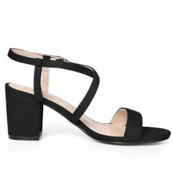 Allegra K Shoes YFL01162-6 Women Open Toe Crisscross Straps Block Heeled Sandals