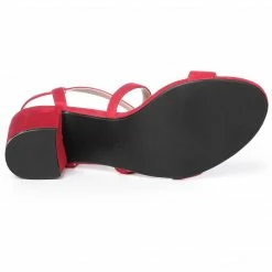 Allegra K Shoes YFL01162-6 Women Open Toe Crisscross Straps Block Heeled Sandals