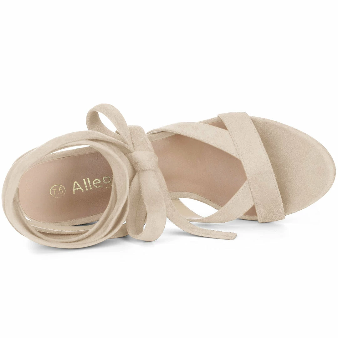 Allegra K Women Open Toe Crisscross Lace Up Chunky Heel Sandals 14 Allegra K Women Open Toe Crisscross Lace Up Chunky Heel Sandals