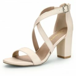 Allegra K HJ284H-03 Women Chunky Heel Crisscross Straps Dress Sandals 37 Allegra K HJ284H-03 Women Chunky Heel Crisscross Straps Dress Sandals