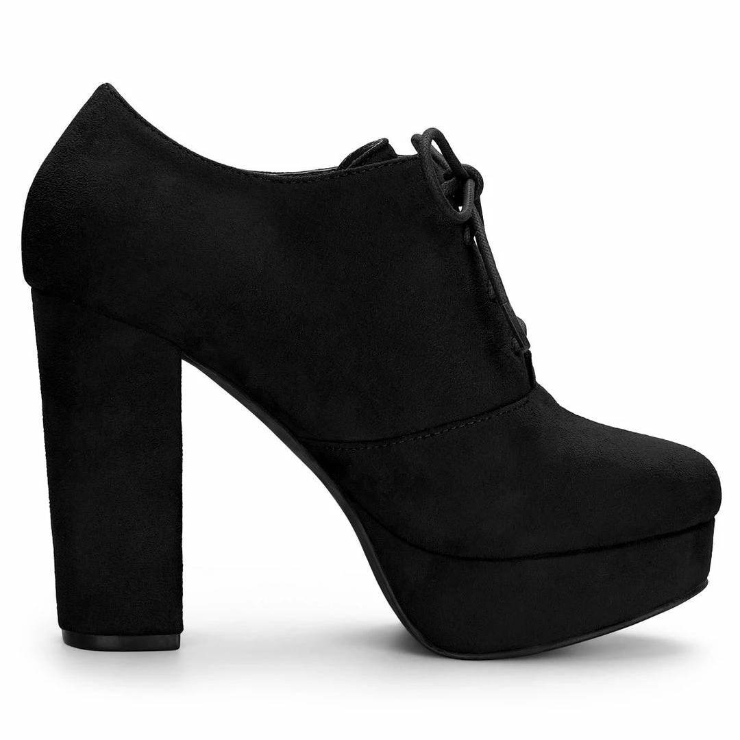 Allegra K Shoes Women's Platform Chunky Heel Lace Up Booties 43 Allegra K Shoes Women's Platform Chunky Heel Lace Up Booties