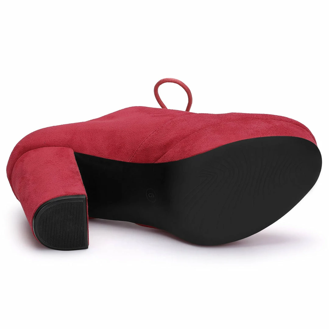 Allegra K Shoes Women's Platform Chunky Heel Lace Up Booties 35 Allegra K Shoes Women's Platform Chunky Heel Lace Up Booties