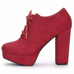 Allegra K Shoes Women's Platform Chunky Heel Lace Up Booties 84 Allegra K Shoes Women's Platform Chunky Heel Lace Up Booties
