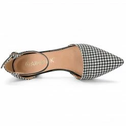 Allegra K Shoes Women's Houndstooth Block Heel Ankle Strap Pumps 40 Allegra K Shoes Women's Houndstooth Block Heel Ankle Strap Pumps