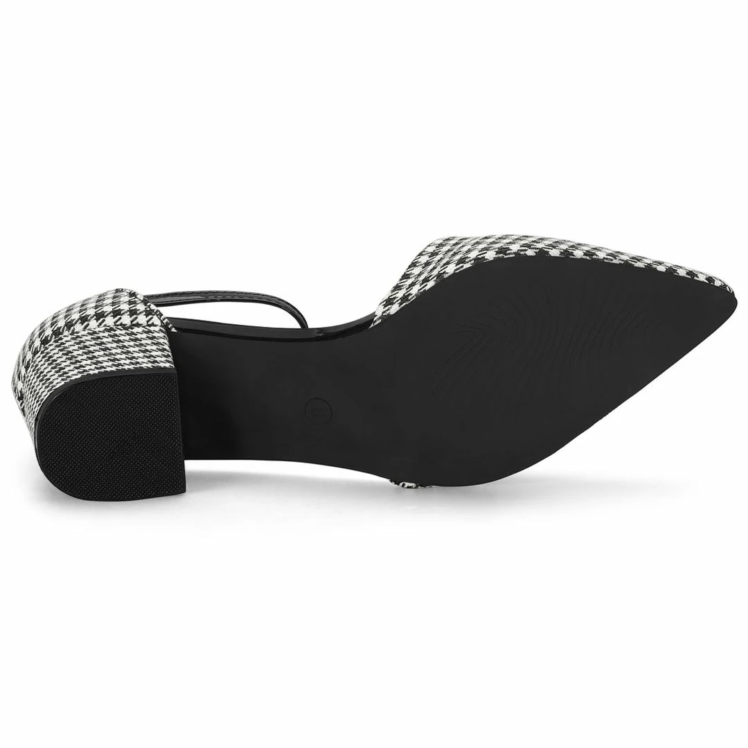 Allegra K Shoes Women's Houndstooth Block Heel Ankle Strap Pumps 21 Allegra K Shoes Women's Houndstooth Block Heel Ankle Strap Pumps