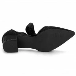 Allegra K Women's Block Heels Lace Up Sandals Glitter Pumps