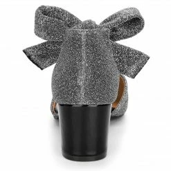 Allegra K Women's Block Heels Lace Up Sandals Glitter Pumps