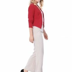 Allegra K Women Collarless Cropped Blazer