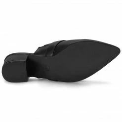 Allegra K Women's Pointed Toe Chunky Heel Mules Shoes