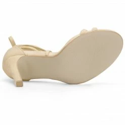 Allegra K YFL514-10 Women Open Toe Stiletto Heel Lace Up Dress Sandals Shoes