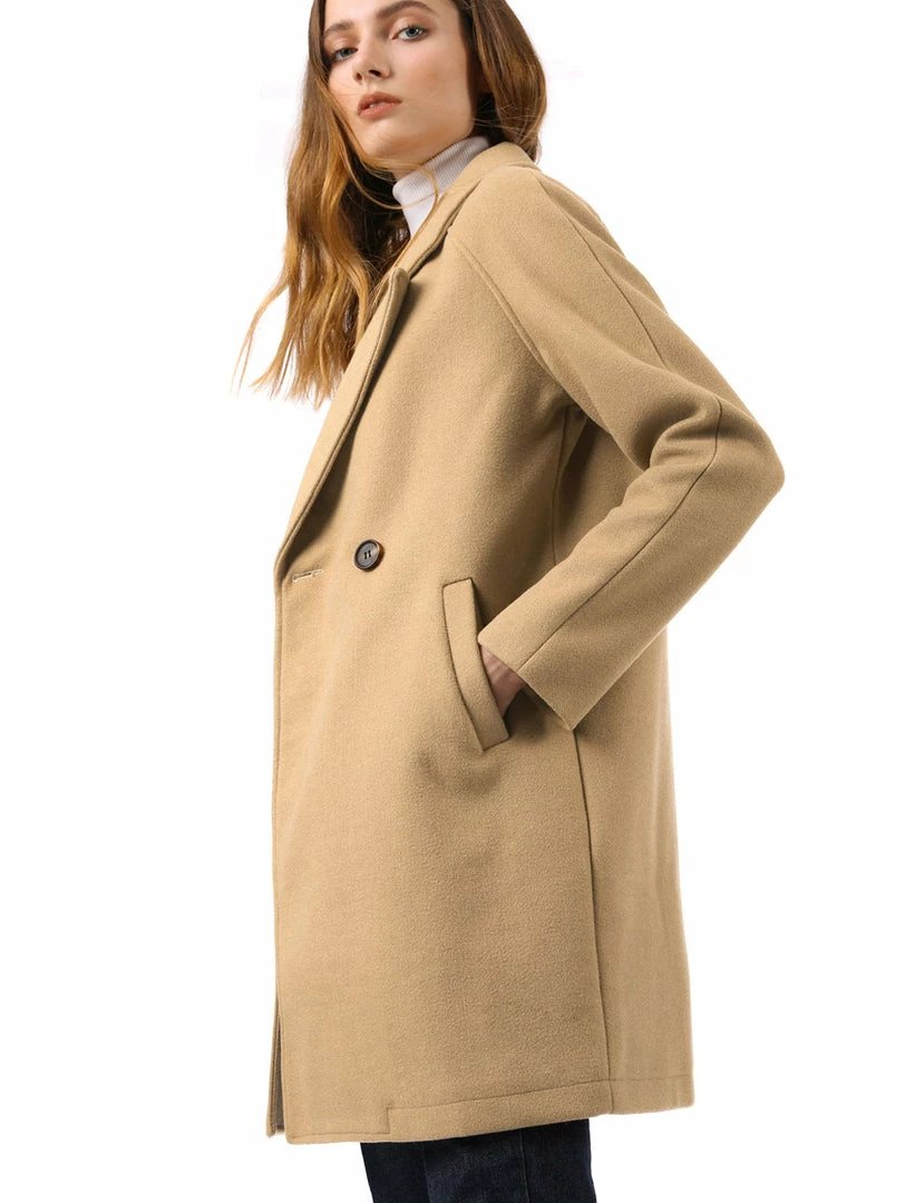 Allegra K Double Breasted Notched Lapel Coat With Raglan Sleeves 4 Allegra K Double Breasted Notched Lapel Coat With Raglan Sleeves