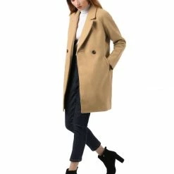 Allegra K Double Breasted Notched Lapel Coat With Raglan Sleeves 87 Allegra K Double Breasted Notched Lapel Coat With Raglan Sleeves