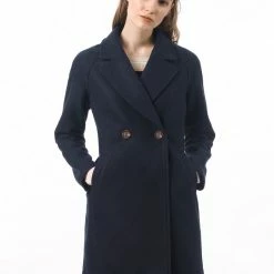 Allegra K Double Breasted Notched Lapel Coat With Raglan Sleeves 142 Allegra K Double Breasted Notched Lapel Coat With Raglan Sleeves