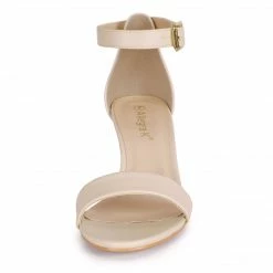 Allegra K TR98227C-1 Women Open Toe Kitten Heeled Ankle Strap Sandals Shoes