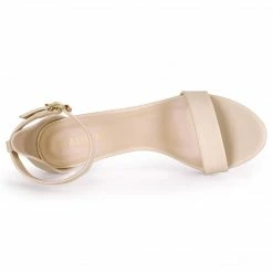 Allegra K TR98227C-1 Women Open Toe Kitten Heeled Ankle Strap Sandals Shoes