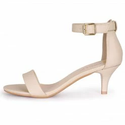 Allegra K TR98227C-1 Women Open Toe Kitten Heeled Ankle Strap Sandals Shoes