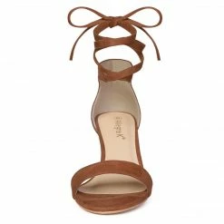 Allegra K Women's Women Open Toe Kitten Heel Lace Up Dress Sandals