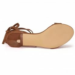 Allegra K Women's Women Open Toe Kitten Heel Lace Up Dress Sandals