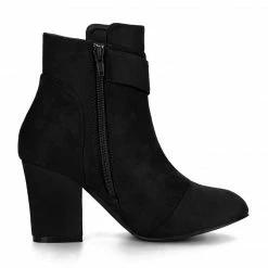 Allegra K Women's Round Toe Block Heel Boots Ankle Booties Shoes