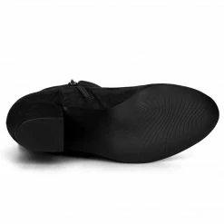 Allegra K Women's Round Toe Block Heel Boots Ankle Booties Shoes