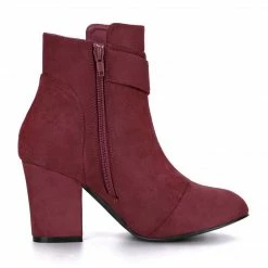 Allegra K Women's Round Toe Block Heel Boots Ankle Booties Shoes